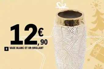 E.Leclerc Vase blanc et or brillant offre