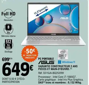 E.Leclerc Pc portable asus 15,6 offre