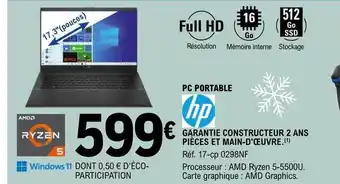 E.Leclerc Pc portable hp 17,3 offre
