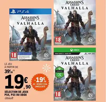 E.Leclerc Sélection de jeux ps4, ps5 ou xbox offre