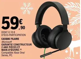 E.Leclerc Casque filaire microsoft offre