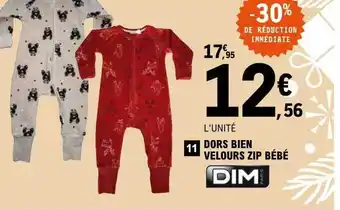 E.Leclerc Dors bien velours zip bébé dim offre