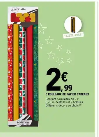 E.Leclerc 5 rouleaux de papier cadeaux offre