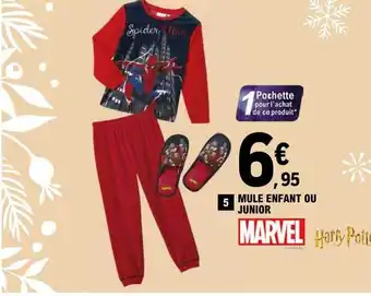 E.Leclerc Mule enfant ou junior marvel, harry potter offre