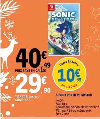 E.Leclerc Sonic frontiers switch offre