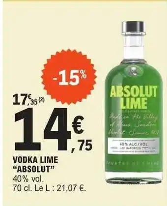 E.Leclerc Vodka lime offre