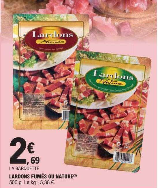 Promo Lardons fumés ou nature chez E.Leclerc