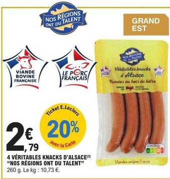 E.Leclerc 4 véritables knacks d'alsace offre