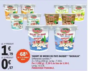 E.Leclerc Yaourt de brebis du pays basque offre