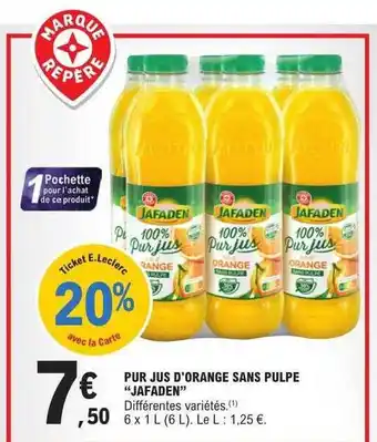 E.Leclerc Pur jus d'orange sans pulpe offre
