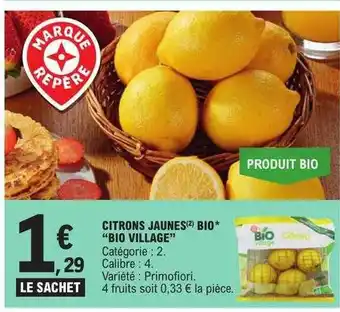 E.Leclerc Citrons jaunes bio offre