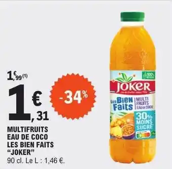 E.Leclerc Multifruits eau de coco les bien faits offre