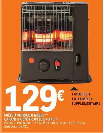 E.Leclerc Poêle à pétrole à mèche offre
