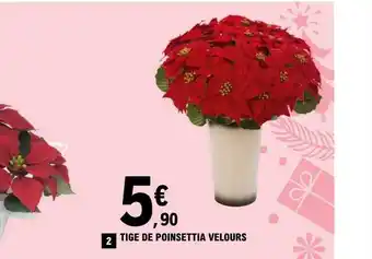 Tige de poinsettia velours