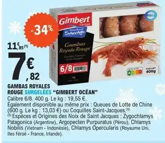E.Leclerc Gambas royales rouge surgelées offre