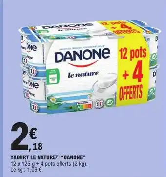 E.Leclerc Yaourt le nature offre