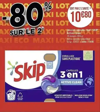 Lessive capsules 3en1 SKIP active clean