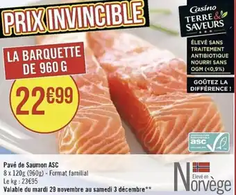 Petit Casino Pavé de saumon ASC offre