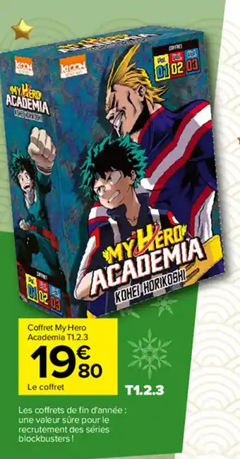 Carrefour Coffret my hero academi T1.2.3 offre