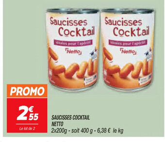 Netto Saucisses Cocktail Netto offre