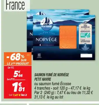 Netto Saumon Fume de Norvege Petit Navire offre