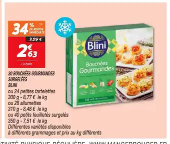 30 Bouchées gourmandes Surgelées Blini