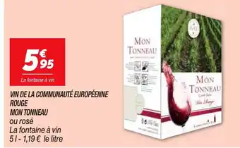 Netto Vin de La Communauté européenne Rouge Mon Tonneau offre