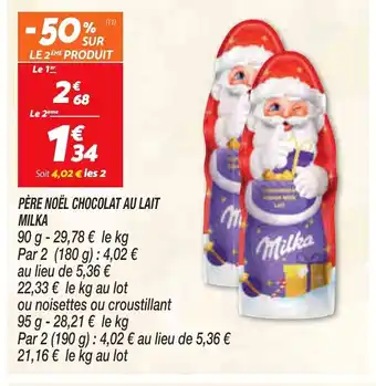 Netto Père Noël Chocolat Au Lait Milka offre