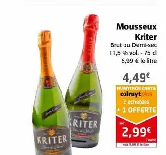 Colruyt Mousseux kriter offre