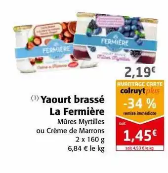 Colruyt Yaourt brassé la fermière offre