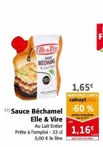 Colruyt Sauce béchamel elle & vire offre
