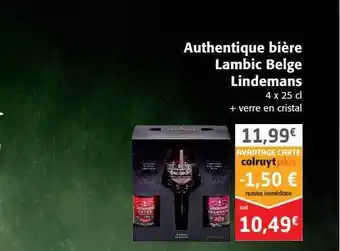 Colruyt Authentique bière lambic belge lindemans offre