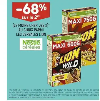 Leader Price Les céréales lion nestlé céréales offre