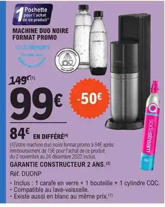 E.Leclerc Machine duo noire format promo sodastream offre