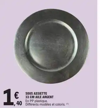 E.Leclerc Sous assiette 33 cm aile argent offre