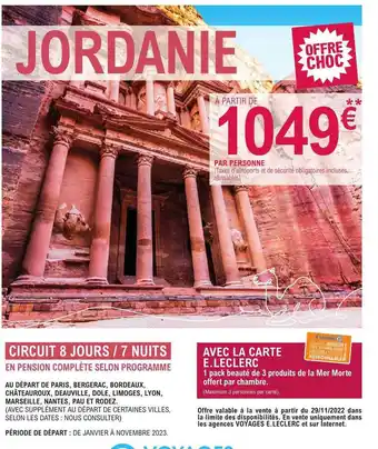 E.Leclerc Jordanie circuit 8 jours-7 nuits offre