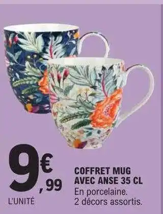 E.Leclerc Coffret mug avec anse 35cl offre