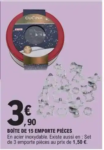 Boîte de 15 emporte pièces