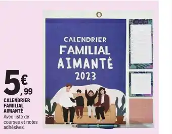 E.Leclerc Calendrier familial aimanté offre