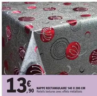 E.Leclerc Nappe rectangulaire 140 x 200 cm offre
