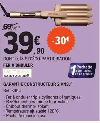 Fer Ă onduler demeliss saint algue