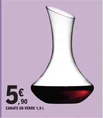 E.Leclerc Carafe en verre 1,9l offre