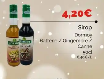 Coccinelle Supermarché Sirop Dormoy Batterie Gingembre Canne 50cl offre