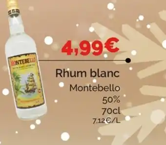 Coccinelle Supermarché Rhum Blanc Montebello 50% 70cl offre