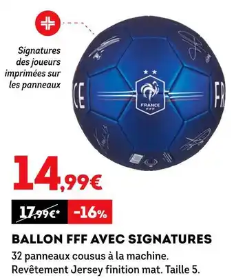 Sport 2000 Ballon fff avec signatures offre