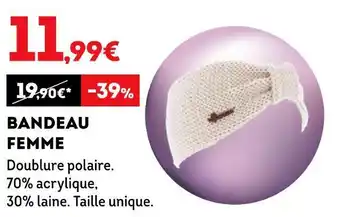 Sport 2000 Bandeau femme offre