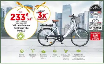 Vélo à assistance électrique ville pure 1.0