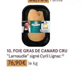 Monoprix Larnaudie foie gras de canard cru offre
