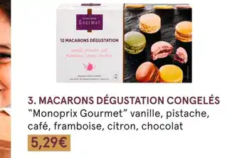 Monoprix gourmet macarons dégustation congelés