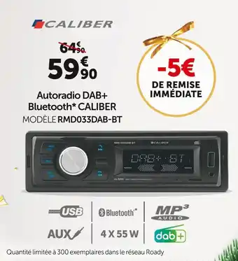 Roady Caliber autoradio dab+ bluetooth* offre